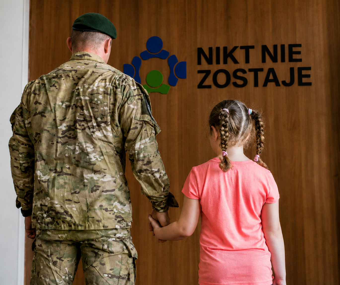 Rodzina i żołnierz wspierani przez Fundację